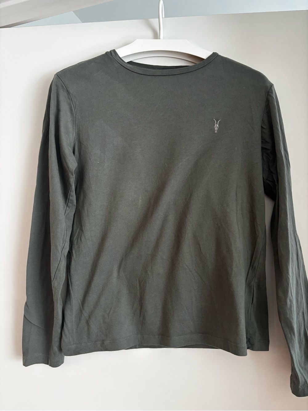 AllSaints Men's Long Sleeve Crew Top - Olive Green